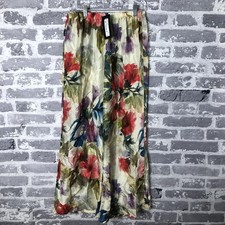 Bryn Walker Pants Womens Medium Silk Floral Fiori Wide Leg Made Usa Osca 298