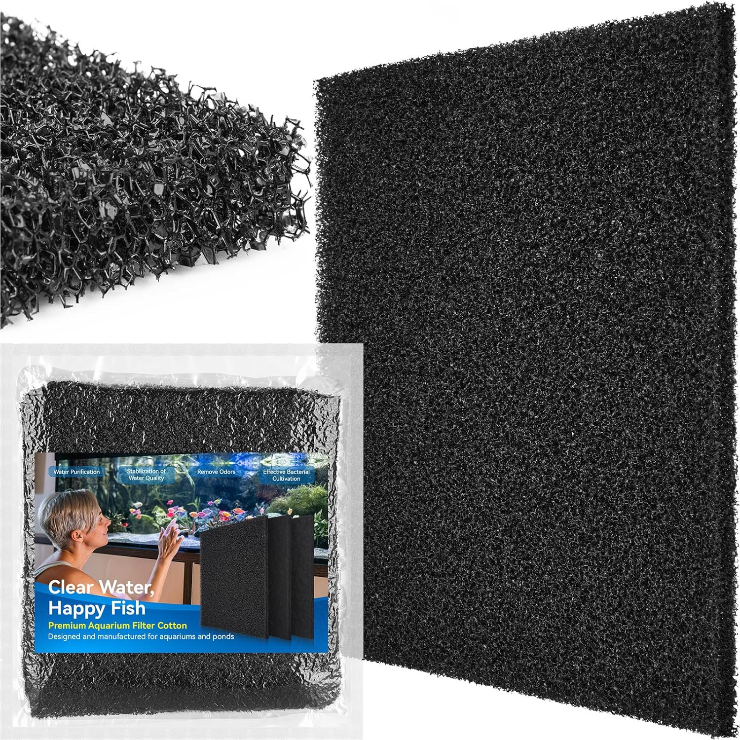 Aquarium Filter Sponge Pad, Filter Media Foam Sponges, Filter Accessories for Fi