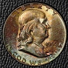 1955 Franklin Half Dollar, Very Choice BU, Pretty Toning