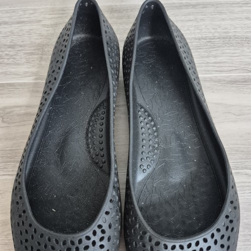 Okabashi Womens 6 Black Slip On Samantha Ballet Flat Comfy Rubber Arch Support - Picture 6 of 8