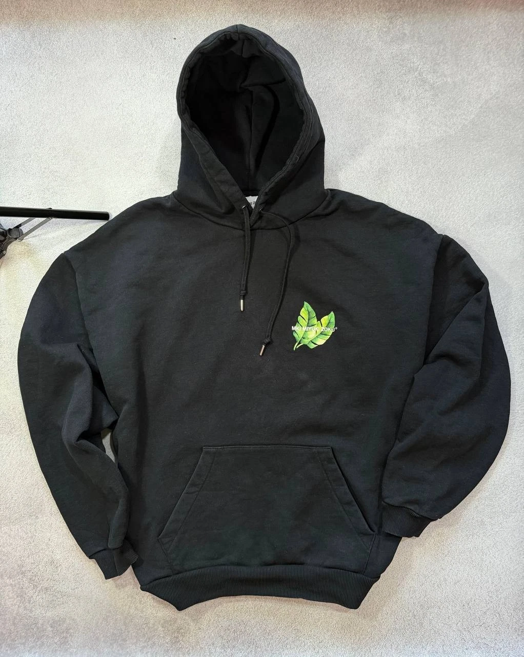 MKI MIYUKI ZOKU Black Hoodie - Size XL - Great Condition - Botanical Print
