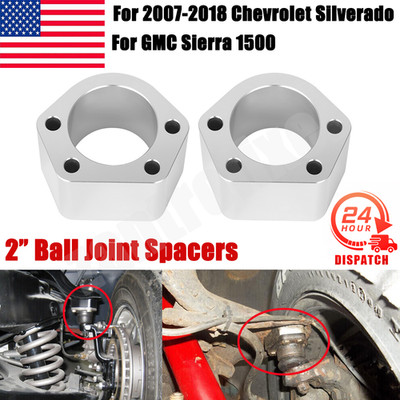 2x Ball Joint Spacers 2 Inches For 07-18 GMC Sierra 1500 Chevy Chevrolet C10 US