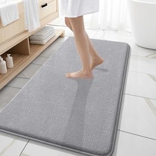 OLANLY Thick Memory Foam Bath Mat Rug 47x20, Extra Soft Absorbent Bathroom Ru...