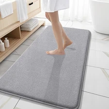 OLANLY Thick Memory Foam Bath Mat Rug 47x20, Extra Soft Absorbent Bathroom Ru...