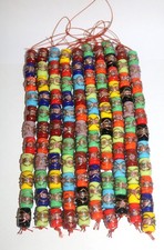 5 Strands Glass Beads, Multi color barrel shaped Lamp work Glass Beads for craft