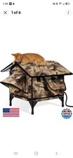 Large Insulated Outdoor Cat House - Heated Cat Enclosure with Escape Door