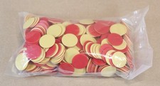 1" Plastic Two-Color Counter, Red/Tan, Educational Math Manipulative 320 Tokens