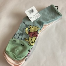 2 pr Winnie the Pooh Piglet Pastel Ruffle Mid-Crew Socks Cozy Cute Easter