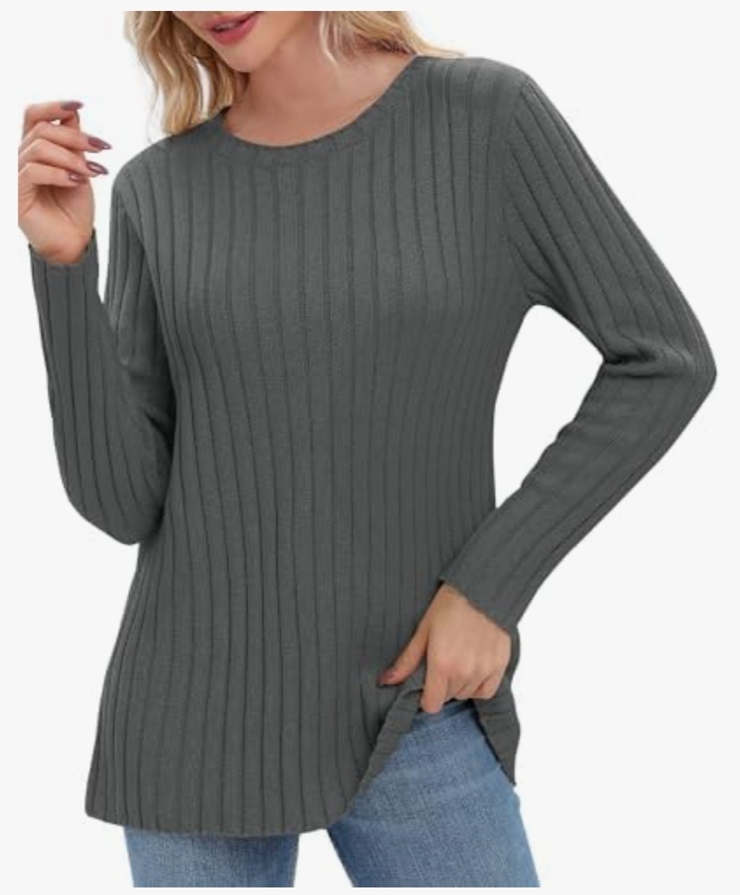 Urban CoCo Women's Sz M Long Sleeve Crewneck Spring Tunic Sweatshirt Casual Knit image 4