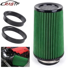 3" 3.5" 4" Cold Air Intake Filter Inlet 3 Sizes in 1 10.5" Tall Universal Green