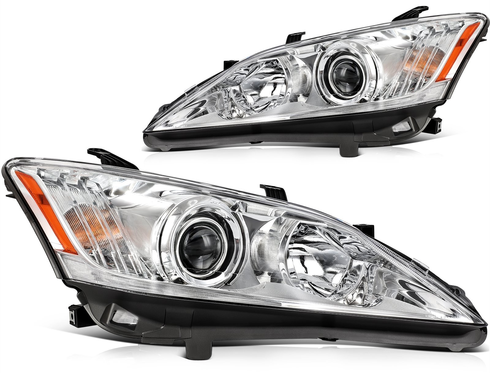 렉서스 ES350 3.5L 2010-2012용 크롬 하우징 헤드라이트 어셈블리 (한 쌍)