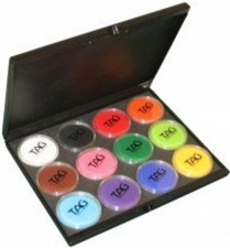 TAG Face Body Paint 12 Color Water-Based Makeup Palette 12 x 32g 2 Brushes