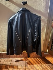 Giubbotto Chiodo In Pelle Nero Vintage