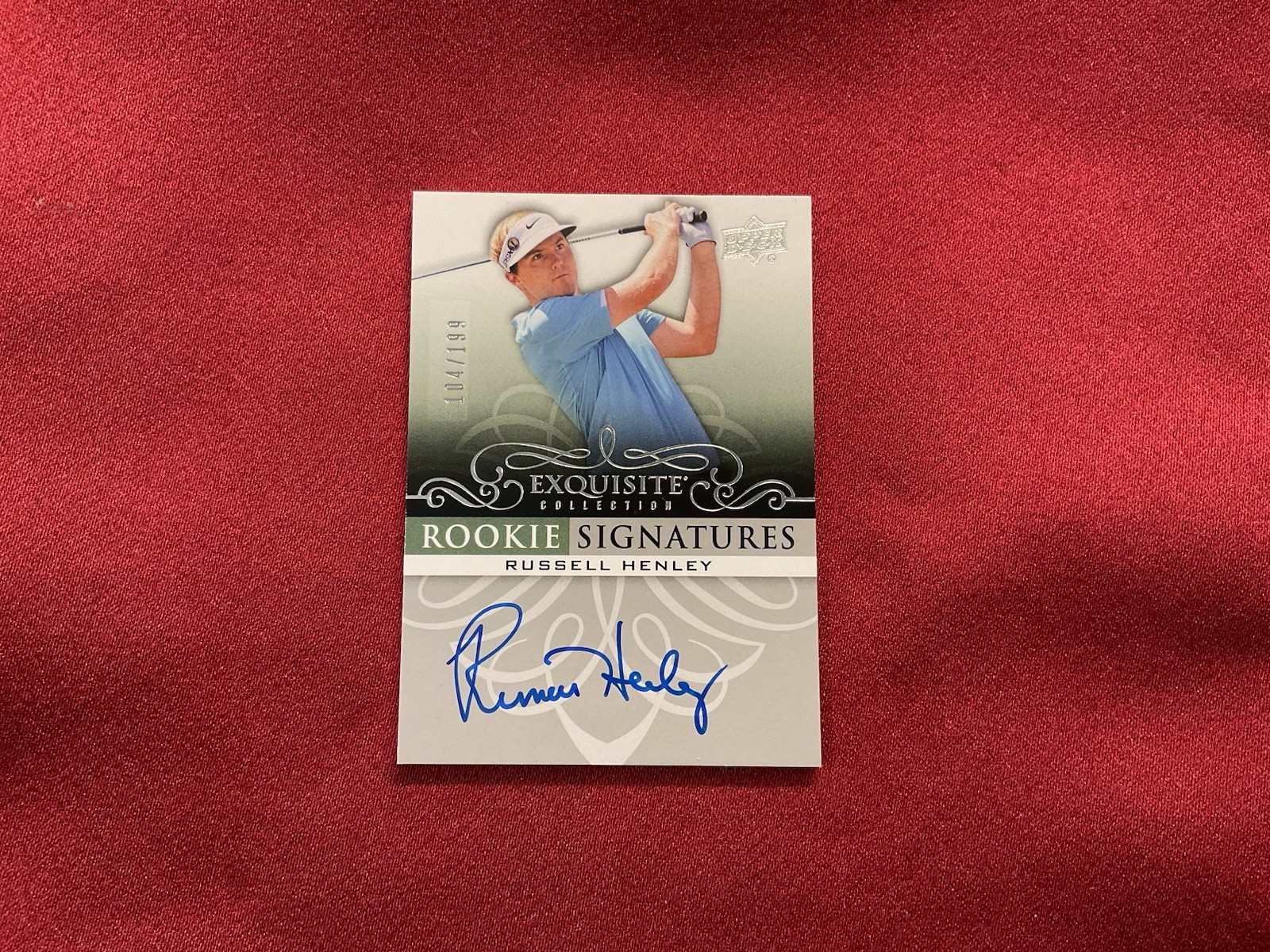 Russell Henley Autographed Signed 2013 UD Exquisite Collection #56 Rookie s Auto - 104/199 