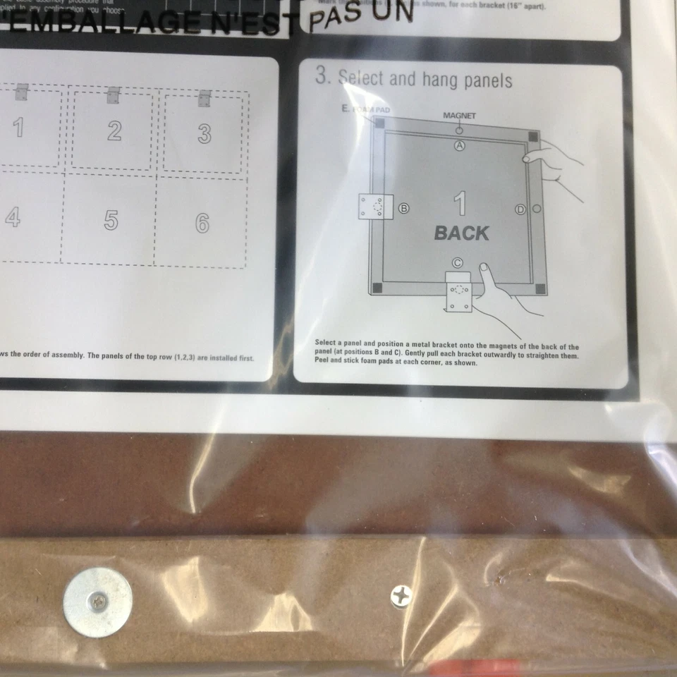 Pottery Barn Teen Style Tile Fabric Pin Message Board 16" SQ Williamsport Plaid - Image 3 of 3