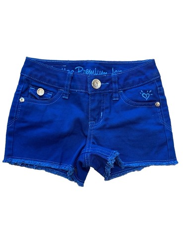 Justice Premium Jeans 2 Pair USA American Flag And Blue Jean Shorts Size 5R - Picture 9 of 14