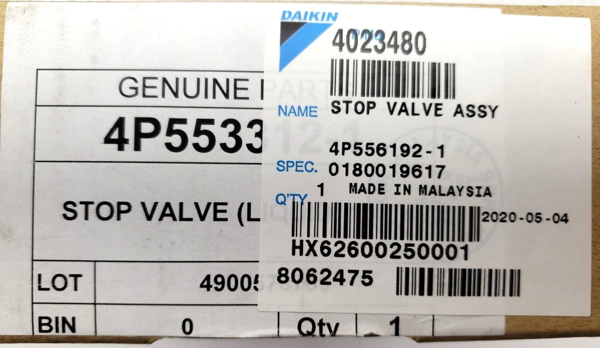 DAIKIN OEM 4023480 STOP VALVE ASSY, HX62600250001, 8062475, FLARE