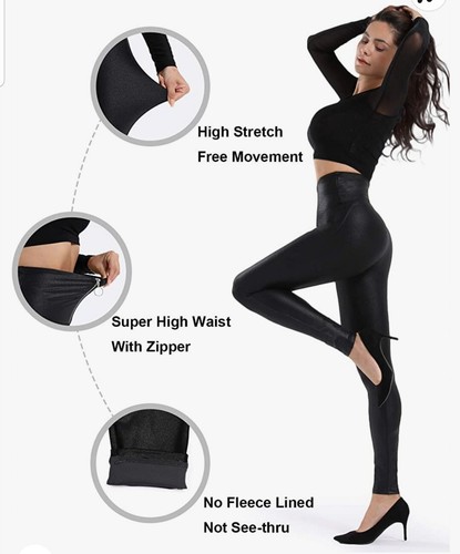 Nwt Tagoo Faux Leather High Eaisted Tammy Control Pants Dressy Leggins s S Black - Picture 6 of 14