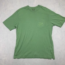 RealTree T Shirt Mens Large Green Pocket Tee Embroidered Logo 100% Cotton