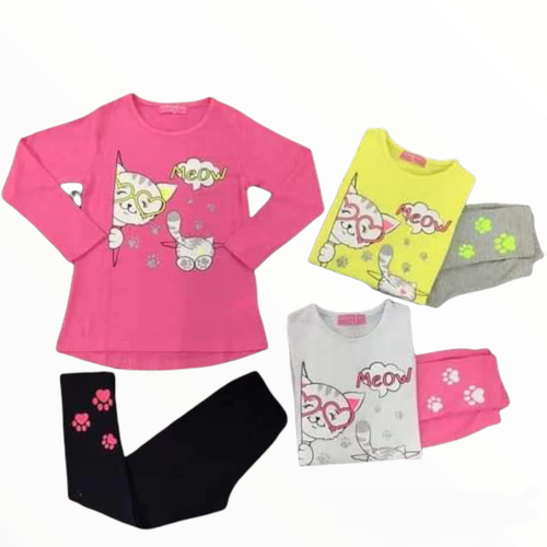 Abbigliamento bambina completo bimba leggings maglietta manica lunga 4 6 8  10 12 | eBay