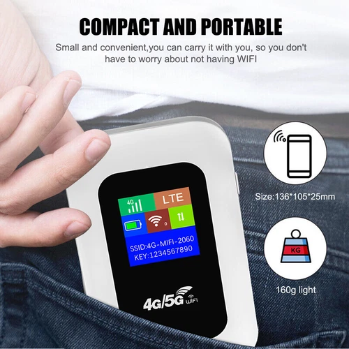 Portable 4G LTE Wireless WiFi Router Mobile Broadband MIFI LCD Hotspot 3000mAh - Picture 13 of 16