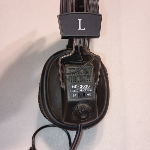 Vintage HD-3030 Stereo Mono Headphones Black Padded Volume Control, Tested!! - Picture 3 of 5