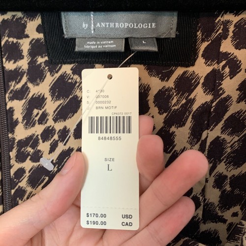 Anthropologie The Cecily Cotton Fit & Flare Sweet Dress in Leopard Print Size L - Bild 3 von 5