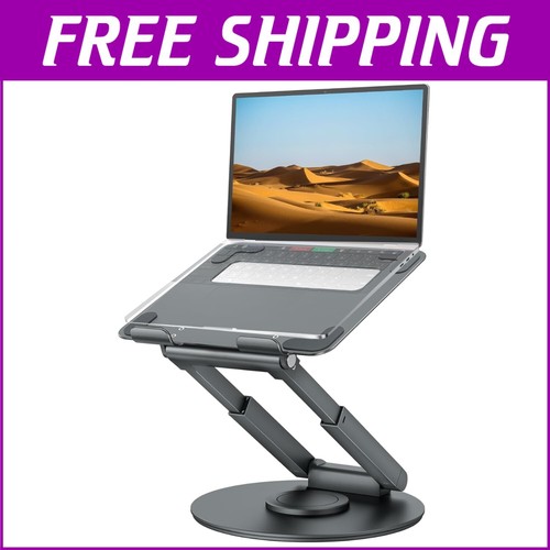 Portable Height Adjustable Laptop Stand with Swivel Base for All Laptops 10-17"