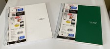 2 Five Star Spiral Notebooks 3 Subject, College Ruled 150 Sheets White  Green
