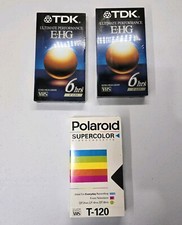 New TDK And Polaroid VHS Cassette Tapes (3) Supercolor