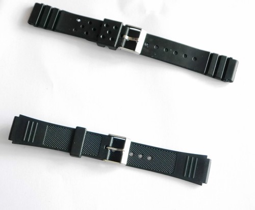 Schwarz Gummi Uhrenarmband Grenzen Taucher Tauchen Wasserdicht Herren Band 18mm - Bild 3 von 6
