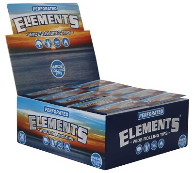 ELEMENTS 50 x 50 Premium Tips WIDE perforiert | 1 Box breite Filter Tips