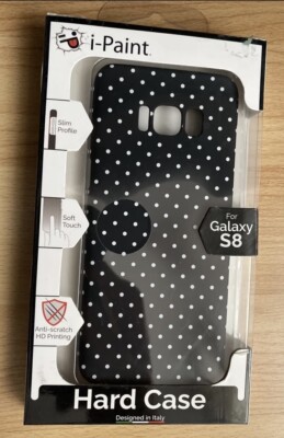 Samsung Galaxy S8  Hard Cover / Case.    I-Paint  In Schwarz Mit Weiße Punkten