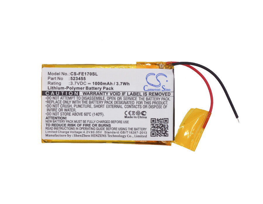 1000mAh 3.7Wh Battery for Fiio E17,E7 P/N: 523455