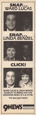 1979 KBTV DENVER,COLORADO TV NEWS AD / WARD LUCAS & LINDA BENZEL / REPORTERS