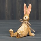 Laidback Rabbit With Jute String  Bow - Decorative Figure - Resin 11 cm
