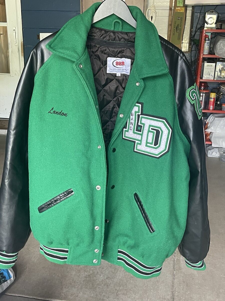 Vintage SSR Varsity Jacket XL Band Green Men's Snap | eBay Vintage SSR Varsity Jacket XL Band Green Men's Snap | eBay