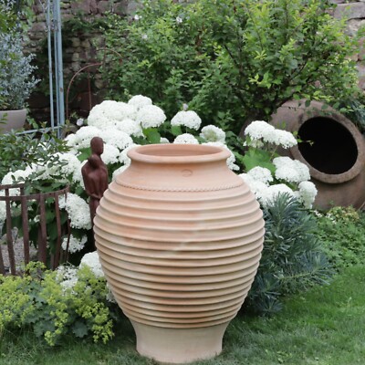 handgefertigte Terracotta XXLAmphore aus Kreta, frostfeste Amphore Agave 100