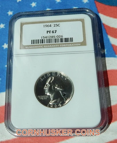 1964 SILVER QUARTER  NGC PF 67 ~ DEEP MIRORS ~ NO TONING ~ FREE SHIPPING