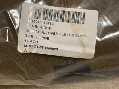 USMC Coyote Fleece Pullover Polartec 100 Taglia Large USGI Autentico Marines NUOVO - Foto 9 di 9