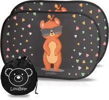 Lovabear 2 Tendine Parasole Auto Bambini Laterale 51x31cm Protezione Raggi UV
