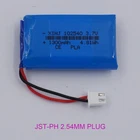 3.7V 1300mAh 4.81Wh Rechargeable Polymer Li Battery 102540 Lipo JST 2pin 2.54mm