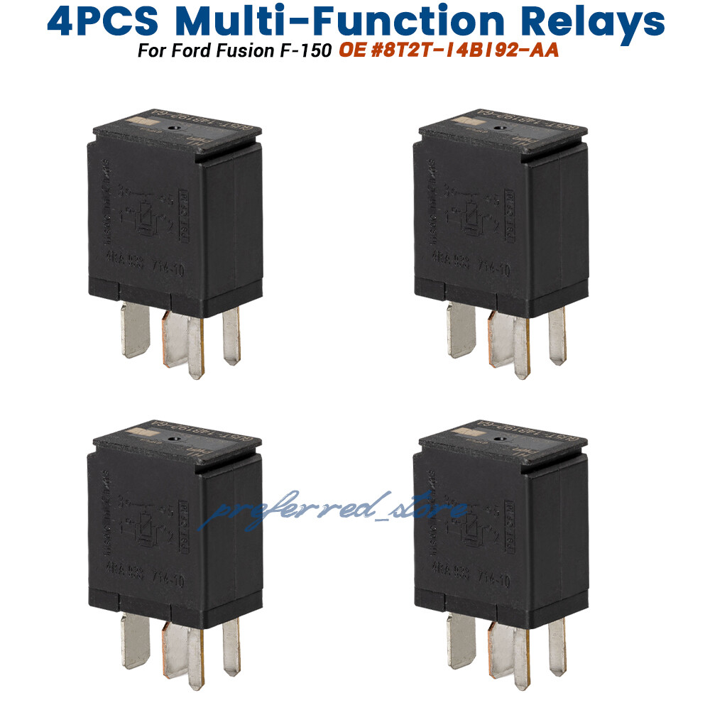 12vdc Relays 8T2T-14B192-AB Relay (Pack Of 4), 12VDC 4 Pins Plug-in Automotive Relay - Reliable OEM Replacement, Compatible For Select Ford Vehicles 8t2t-ca Relay Ford - Foto 10