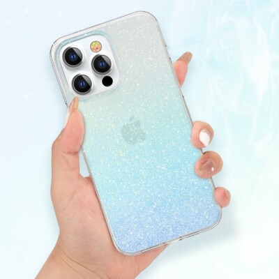 Kingxbar for iPhone 13 Pro Max Glitter Clear Case Streamer Series