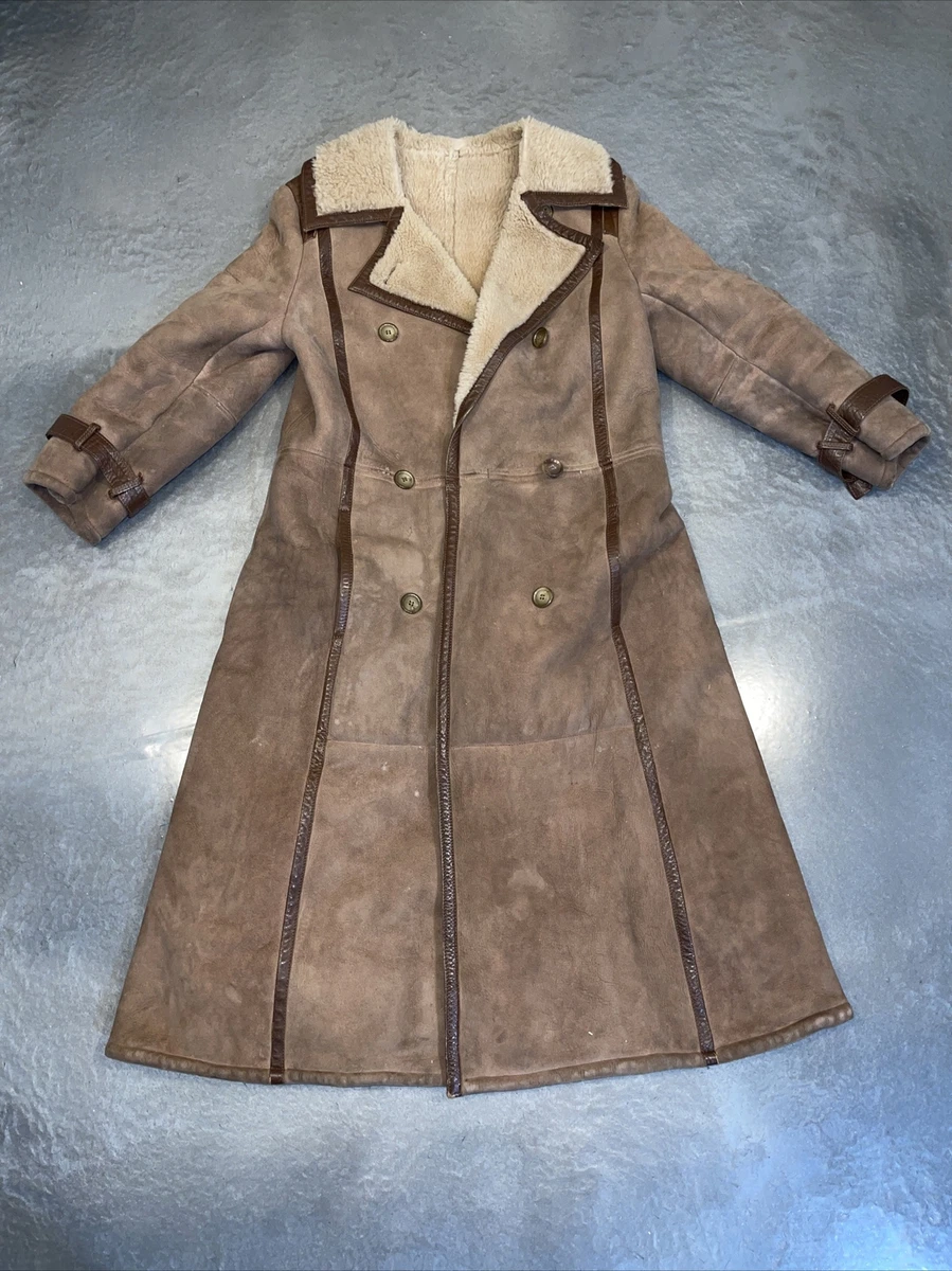 Shearling trench store coat womens