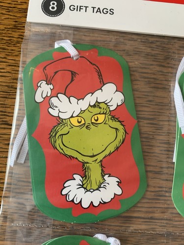 The GRINCH NEW Naughty/Nice Gift Bag 10inx4.5inx13in & Package of 8 Gift Tags - Picture 7 of 8