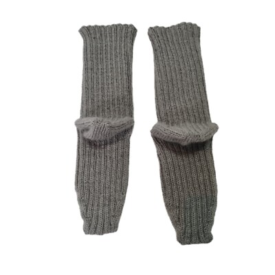 Handknitted Unisex Mittens/gloves Grey Long In Excellent Clean Unused Condition 