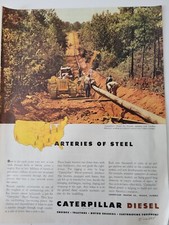 1946  Caterpillar diesel D4 tractor pipeline near Temple Georgia vintage ad