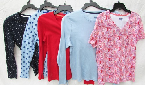 Basic Editions Ladies size M/M long sleeve T shirt choice color V or crew neck