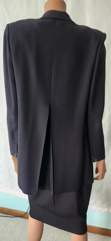 SONIA RYKIEL Black Women's Long Blazer Skirt Suite Sz 40 Made in FRANCE - Image 3 of 4